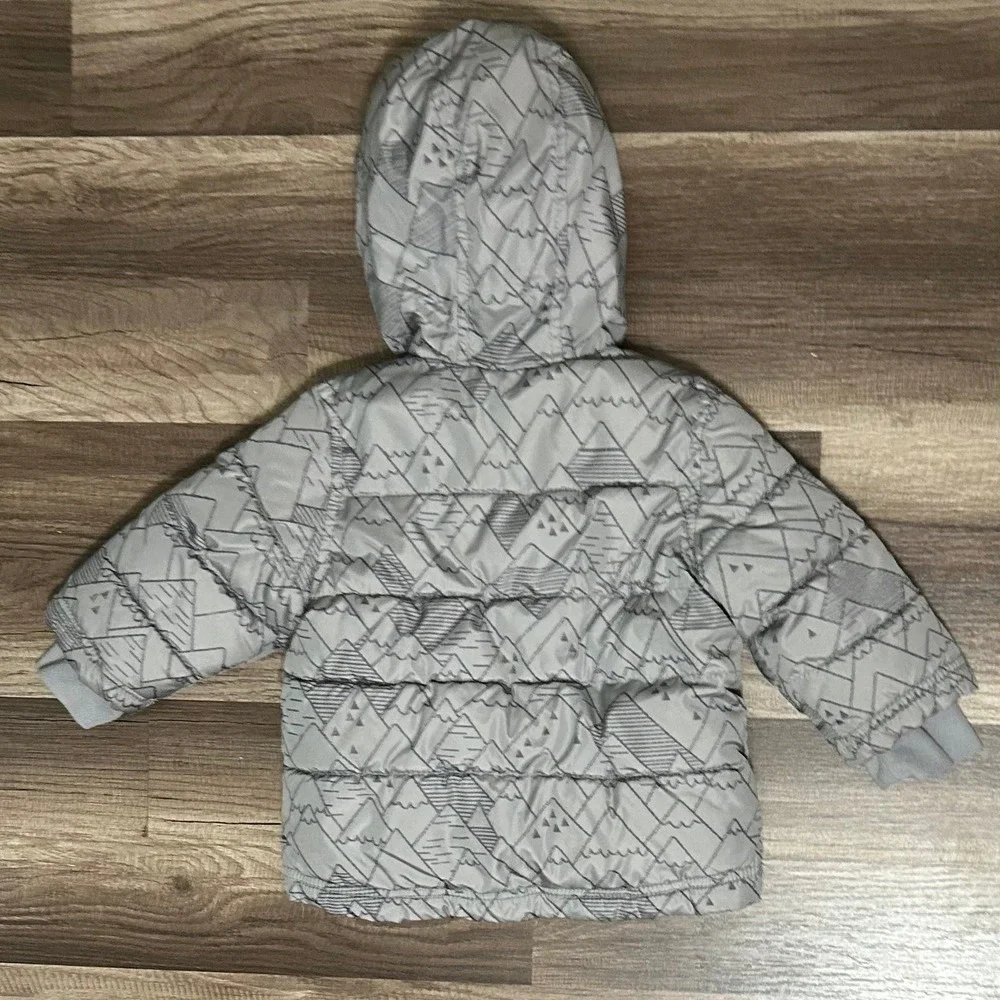 Old Navy Frost Free Puffer Jacket Toddler 12-18M Grey Mountain Excellent